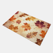 Herbstblätter Wasserfarbe Herbstmuster Fußmatte (Schrägansicht)