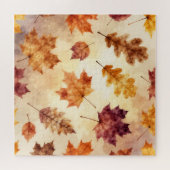 Herbstblätter Wasserfarbe Herbstmuster Puzzle (Horizontal)