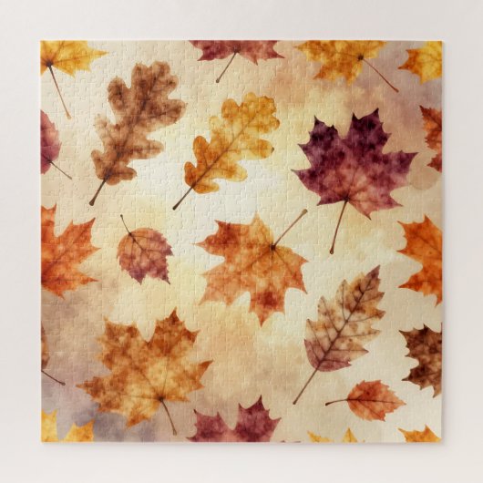 Herbstblätter Wasserfarbe Herbstmuster Puzzle (Vertikal)