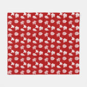 Herbstblätter - weiß und dunkelrot fleecedecke (Vorderseite (Horizontal))