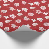 Herbstblätter - weiß und dunkelrot geschenkpapier (Ecke)
