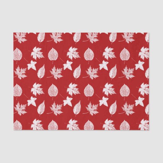 Herbstblätter - weiß und dunkelrot seidenpapier (Vorderseite)