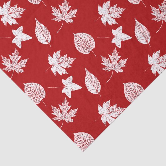 Herbstblätter - weiß und dunkelrot seidenpapier (Ausschnitt)