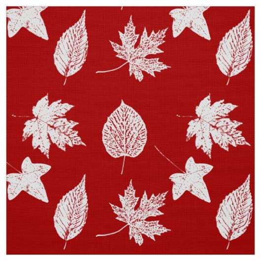 Herbstblätter - weiß und dunkelrot stoff (Muster)
