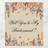 Herbstblätter werden mein Bridesmädchenwein sein Weinetikett (Einzelnes Label)