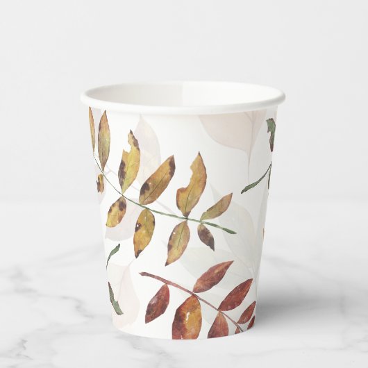 Herbstblätterfallen Pappbecher (Links)