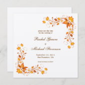 Herbstblätterkarte Save the Date Hochzeitkarte (Vorne/Hinten)