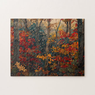 Herbstblättern - farbenfrohe Holzkunst Puzzle