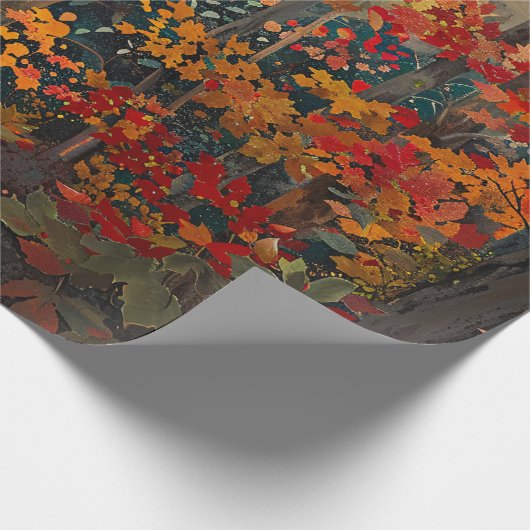 Herbstblättern farbige Holzverkleidung Geschenkpapier (Ecke)