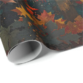 Herbstblättern farbige Holzverkleidung Geschenkpapier (Rolleneckpunkt)