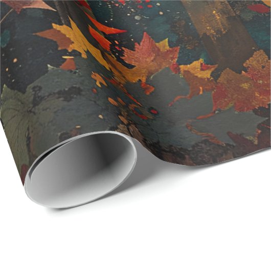Herbstblättern farbige Holzverkleidung Geschenkpapier (Rolleneckpunkt)