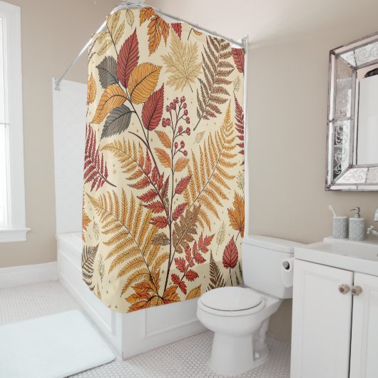 Herbstblättern und Berries - warme, erdige Töne Duschvorhang (Beispiel)