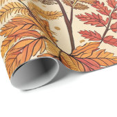 Herbstblättern und Berries - warme, erdige Töne Geschenkpapier (Rolleneckpunkt)