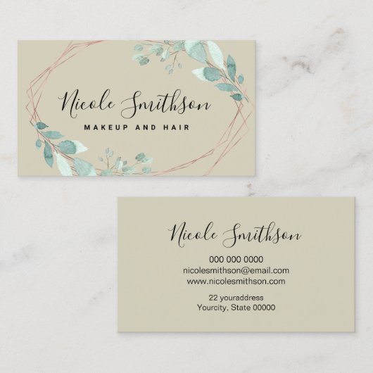 Herbstblätterrahmen Visitenkarte (Vorne/Hinten)