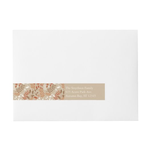 Herbstblätterstürmer Erntesiegel für Erntedank Rundum-Adressaufkleber (Vorderseite)