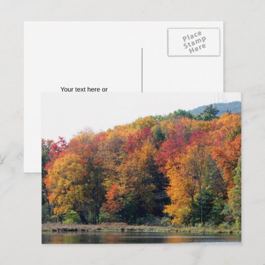 Herbstblätterteig Natur Personalisiert Postkarte (Vorne/Hinten)