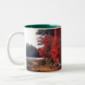 Herbstblätterteig Natur Personalisiert Zweifarbige Tasse (Links)
