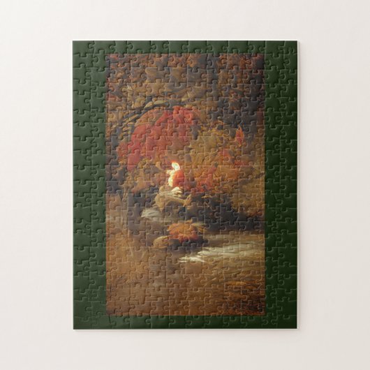 Herbstblätterung abstrakte Kunst Olivenöl Hintergr Puzzle (Vertikal)