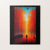 Herbstblätterung Alien Orange goldene Blätter rot Puzzle (Vertikal)