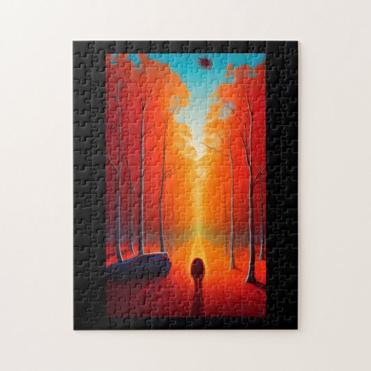 Herbstblätterung Alien Orange goldene Blätter rot Puzzle (Vertikal)