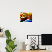 Herbstblätterung am Teich Poster (Heimbüro)