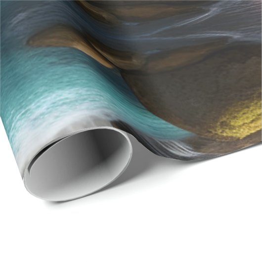 Herbstblätterung am Wasserfall Geschenkpapier (Rolleneckpunkt)