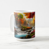 Herbstblätterung am Wasserfall Kaffeetasse (Vorderseite Links)