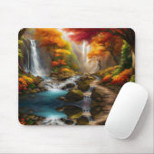 Herbstblätterung am Wasserfall Mousepad (Mit Mouse)