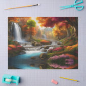 Herbstblätterung am Wasserfall Seidenpapier (Basteln)