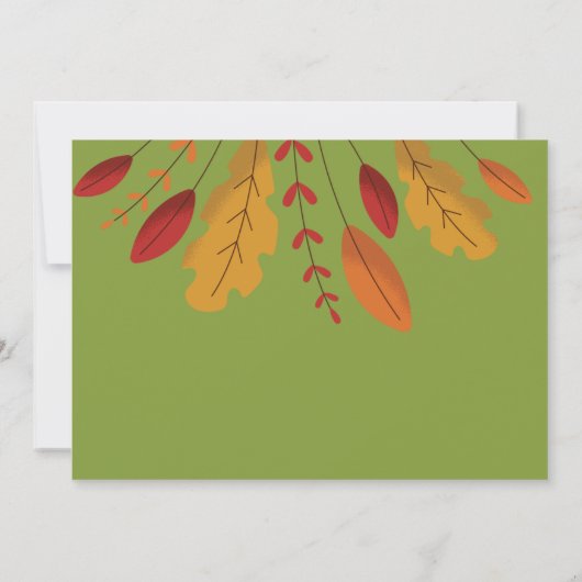 Herbstblätterung Erntedank Fest grüne Einladung (Rückseite)