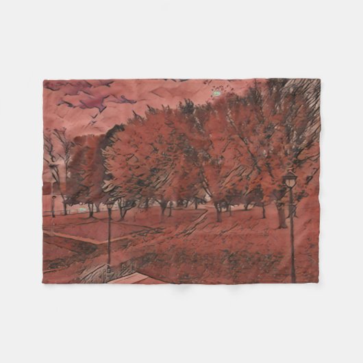 Herbstblätterung im Park Fleecedecke (Vorderseite (Horizontal))