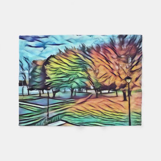 Herbstblätterung im Park Fleecedecke (Vorderseite (Horizontal))