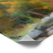 Herbstblätterung Steinwall Naturkunst Poster (Ecke)