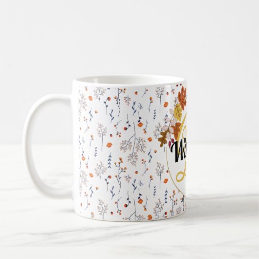 Herbstblattfarbe Name und Monogramm Erstmaligkeit Kaffeetasse (Links)