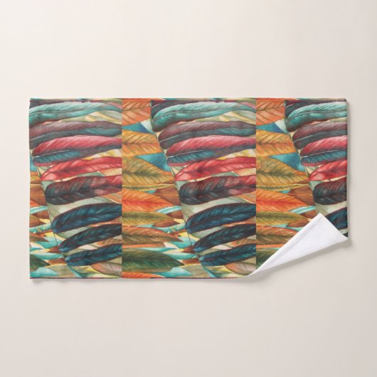 Herbstblattfarben originelle moderne Kunst Badhandtuch Set (Handtuch)