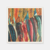 Herbstblattfarben originelle moderne Kunst Serviette (Vorderseite)