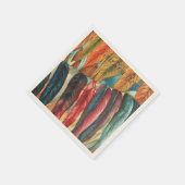 Herbstblattfarben originelle moderne Kunst Serviette (Ecke)