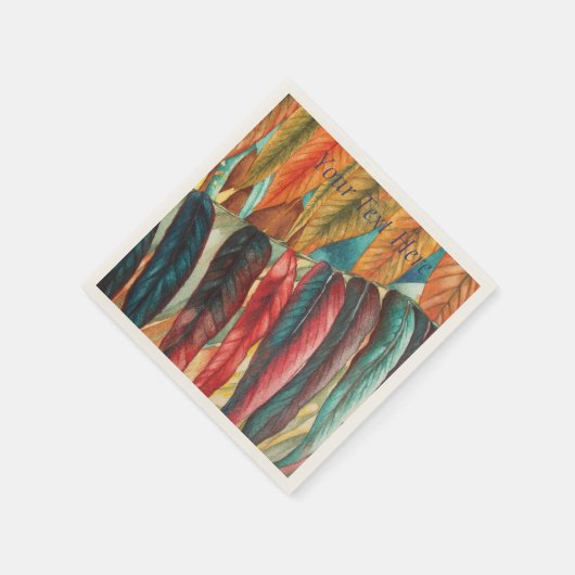 Herbstblattfarben originelle moderne Kunst Serviette (Ecke)