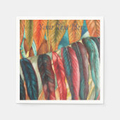 Herbstblattfarben stilisiert und sehr unterschiedl serviette (Vorderseite)