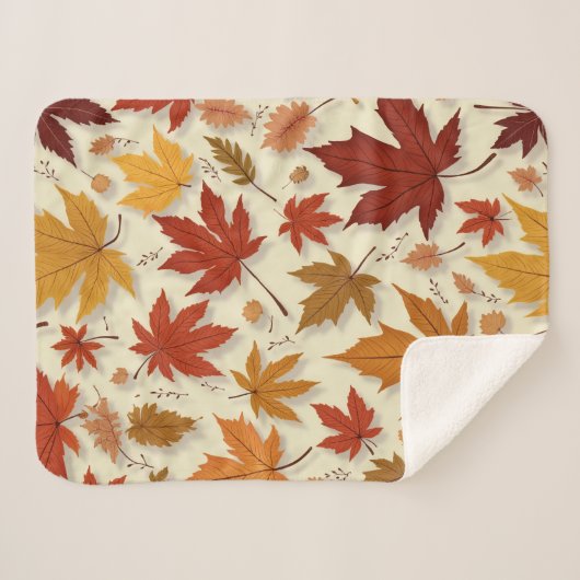 Herbstblättrige Sherpa Blanket Sherpadecke (Vorderseite (Horizontal))