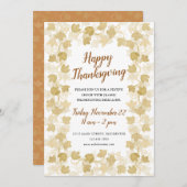 Herbstblättriger Erntedank mit Aquarellfarbe Einladung (Vorne/Hinten)