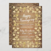 Herbstblättriger Erntedank mit Aquarellfarbe Einladung (Vorne/Hinten)
