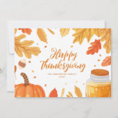 Herbstblättriger Erntedank - Urlaubskarte Feiertagskarte (Vorderseite)