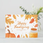 Herbstblättriger Erntedank - Urlaubskarte Feiertagskarte (Stehend Vorderseite)