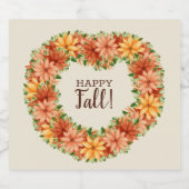 Herbstblättriger Herbst-Floral-Swag Alkoholflaschenetikett (Einzelnes Label)