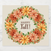 Herbstblättriger Herbst-Floral-Swag Schaumweinetikett (Einzelnes Label)