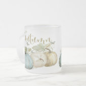 Herbstblauer Pumpkin Mattierte Tasse (Vorderseite Links)