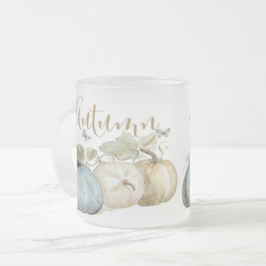 Herbstblauer Pumpkin Mattierte Tasse (Vorderseite Links)