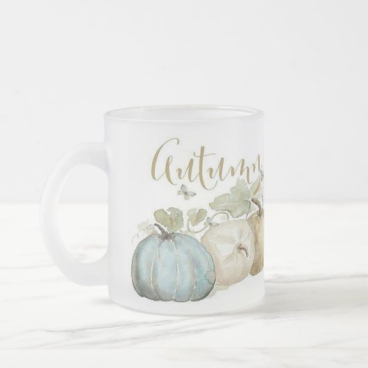 Herbstblauer Pumpkin Mattierte Tasse (Links)