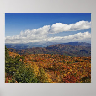 Herbstblick auf die südlichen Appalachen Poster